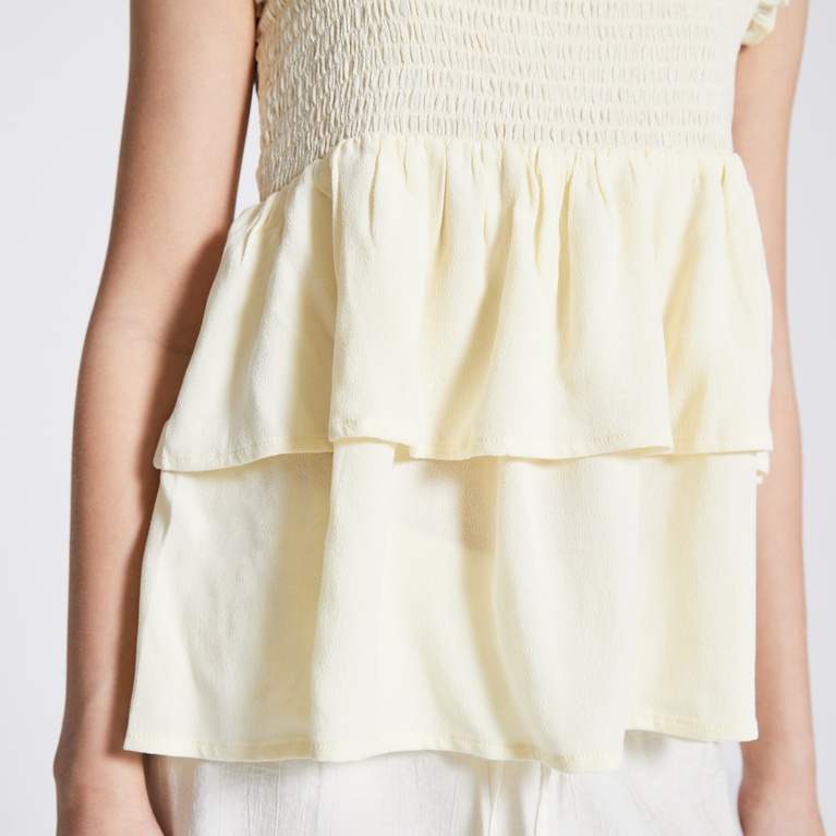 Frill top "Alissa" Light Yellow